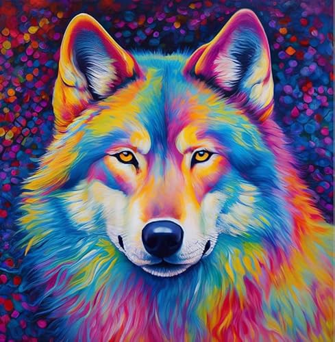 JYSHC Bunte Wolf Tier Abstrakte Kunst Farbe Puzzle - 1000 Stück Holz-Puzzle - Erwachsene Familie Puzzle-Spiel Zq115Kw von JYSHC