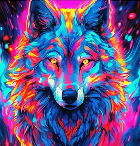 JYSHC Bunte Wolf Tier Abstrakte Kunst Farbe Puzzle - 1000 Stück Holz-Puzzle - Erwachsene Familie Puzzle-Spiel Zq116Kw von JYSHC