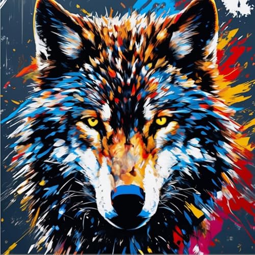 JYSHC Bunte Wolf Tier Abstrakte Kunst Farbe Puzzle - 1000 Teile Aus Holz Puzzle - Erwachsene Familie Puzzle Spiel Zq110Kw von JYSHC