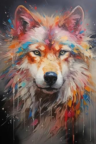 JYSHC Bunte Wolf Tier Abstrakte Kunst Farbe Puzzle - 1000 Teile Aus Holz Puzzle - Erwachsene Familie Puzzle Spiel Zq117Kw von JYSHC