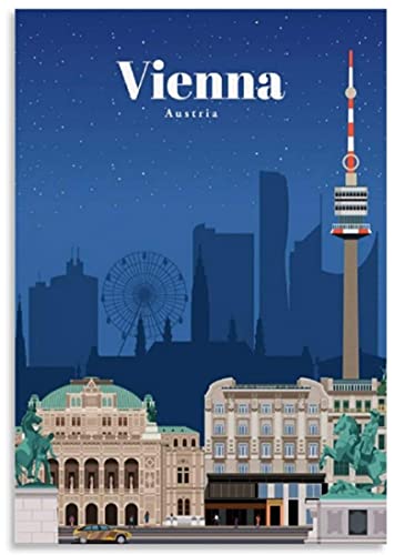 JYSHC Puzzle 1000 Teile Wien Retro Reiseposter Holz Spielzeug Für Erwachsene Dekompressionsspiel Zf084Ds von JYSHC