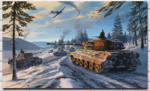 JYSHC Winter Weltkrieg Schlachtfeld Panzer Poster Holz Puzzle 1000 Teile Für Erwachsene Spielzeug Dekompressionsspiel Zf445Ds von JYSHC