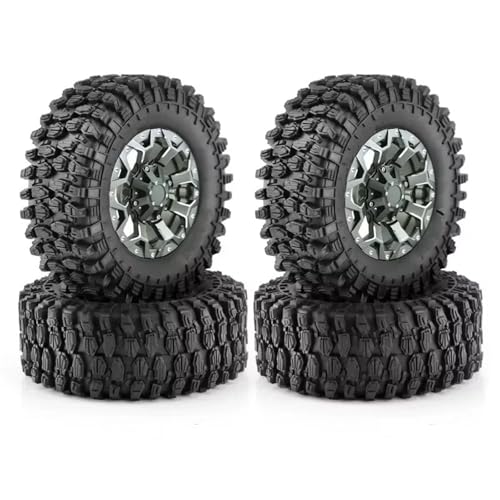 JYYTERD Kompatibel Mit Axial Für SCX10 Für Wraith Für RR10 Für Capra 1/8 1/10 RC Crawler Car 135 Mm 2,6 Zoll Metall-Beadlock-Radfelge Gummireifen-Set RC Auto Reifen(Tire hub) von JYYTERD