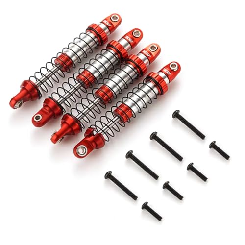 JYYTERD Kompatibel Mit Axial Für UTB18 1/18 RC Autoteil Aluminiumlegierungsbeständiger Vorderer Hinterer Stoßdämpfer RC Stoßdämpfer(Red) von JYYTERD