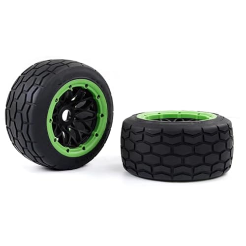 JYYTERD Kompatibel Mit HPI Für ROFUN Für BAHA Für KM Für ROVAN Für BAHA 5B 1/5 Rc Auto Für Racing Für Spielzeug Teile Reifen Vorne Hinterrad Reifen Set RC Auto Reifen(Green) von JYYTERD