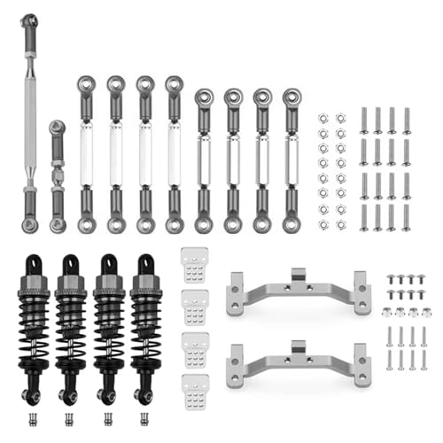 Kompatibel Mit MN Für MN-90 Für MN99S 1/12 RC Auto-Upgrade-Teile, Metall-Lenkverbindungsstange, Zugstangenhalterung Für Sitz-Stoßdämpfer-Set RC Stoßdämpfer(Black) von JYYTERD