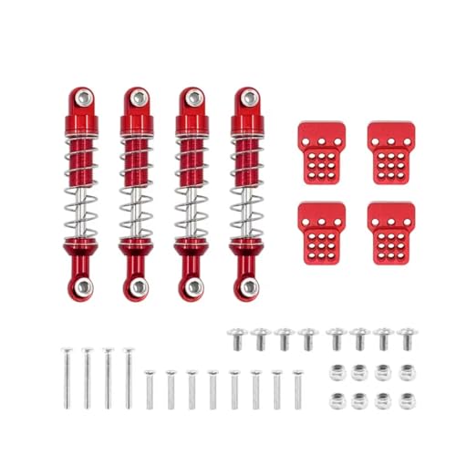 JYYTERD Kompatibel Mit MN MN90 Für MN99S for WPL C14 C24 C34 RC-Autoteile 1 Satz Metall-Stoßdämpfer Mit Erweiterten Sitz-Upgrade-Teilen RC Stoßdämpfer(Red) von JYYTERD