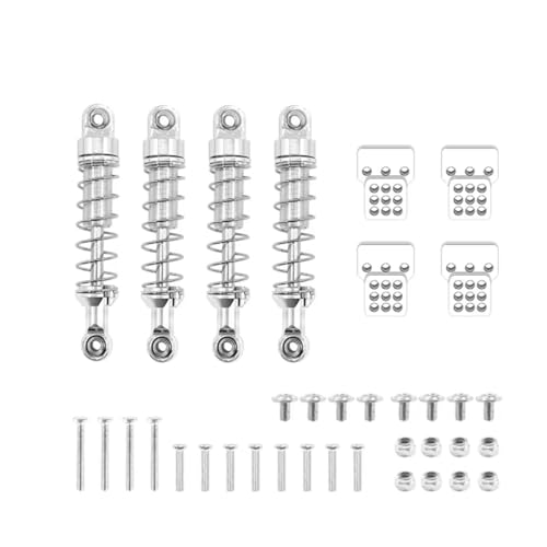 JYYTERD Kompatibel Mit MN MN90 Für MN99S for WPL C14 C24 C34 RC-Autoteile 1 Satz Metall-Stoßdämpfer Mit Erweiterten Sitz-Upgrade-Teilen RC Stoßdämpfer(White) von JYYTERD