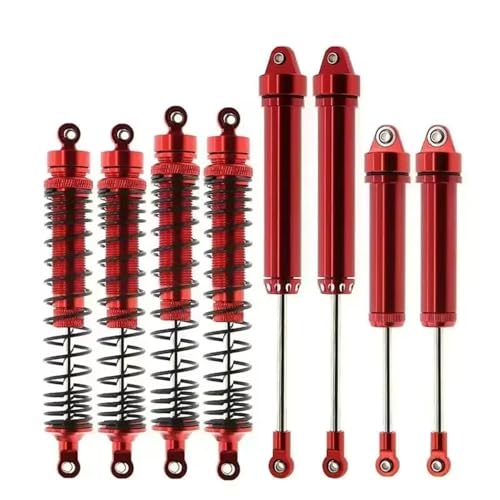 JYYTERD Kompatibel Mit Trxs Für UDR 1/7 RC Autoteile 8 Stück Aluminiumlegierung Vorne Hinten Stoßdämpfer 8460 8450 RC Stoßdämpfer(Red) von JYYTERD