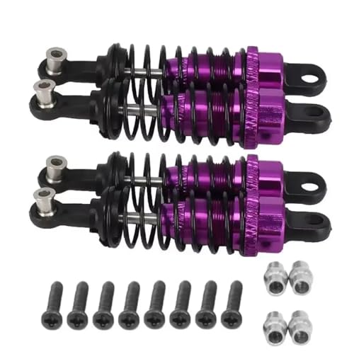 JYYTERD Kompatibel Mit WLtoys A959 A969 A979 K929 1/18 RC Auto Upgrade Teile 4 Stück Metall Stoßdämpfer Montiert Ersatz RC Stoßdämpfer(Purple) von JYYTERD