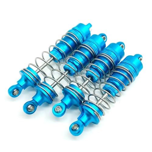 JYYTERD Kompatibel Mit Wltoys 104001 1/10 RC Car Upgrade Teile Zubehör 4 Stück Ganzmetall-Stoßdämpfer-Dämpfer RC Stoßdämpfer(Blue) von JYYTERD