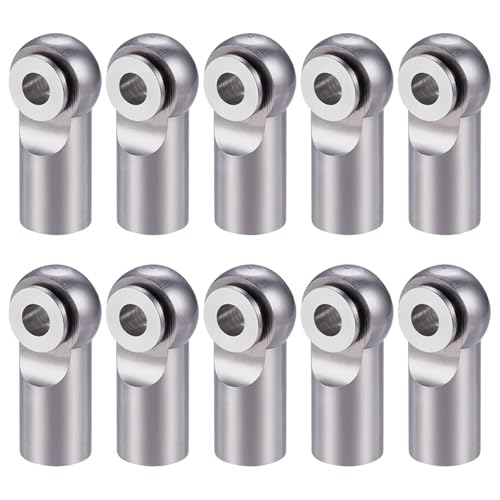 JYYTERD RC Auto Upgrade-Teile 10Pcs Metall M2 Stange Ende Ball Kopf Gelenke Halter Krawatte Rechts-Hand Schraube Für RC Für Modell Auto Boot Flugzeug LKW(Gray) von JYYTERD