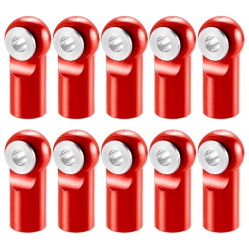 JYYTERD RC Auto Upgrade-Teile 10Pcs Metall M2 Stange Ende Ball Kopf Gelenke Halter Krawatte Rechts-Hand Schraube Für RC Für Modell Auto Boot Flugzeug LKW(Red) von JYYTERD