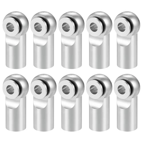 JYYTERD RC Auto Upgrade-Teile 10Pcs Metall M2 Stange Ende Ball Kopf Gelenke Halter Krawatte Rechts-Hand Schraube Für RC Für Modell Auto Boot Flugzeug LKW(Silver) von JYYTERD