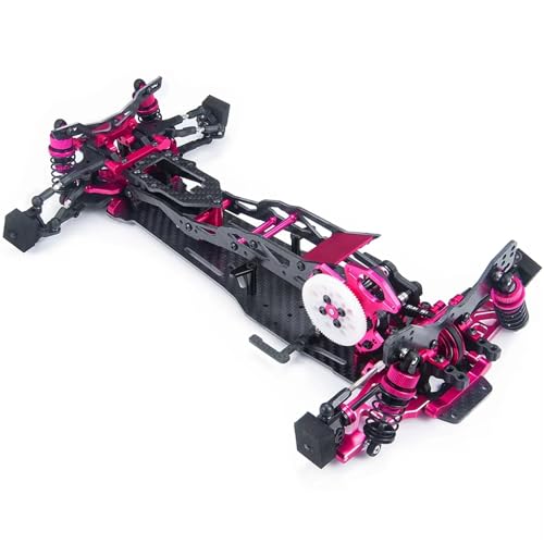 JYYTERD RC Auto Upgrade-Teile Kompatibel Mit 3Racing Für Sakura D5 MR Metallrahmen Für Chassis Mit Stoßdämpfern, Rädern, Riemenantrieb, 1/10 RC Drift Car von JYYTERD