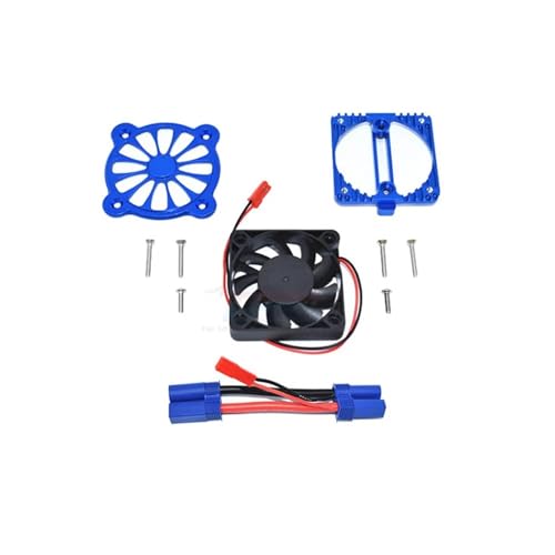 JYYTERD RC Auto Upgrade-Teile Kompatibel Mit ARRMA Für Granite Für SENTON Für VORTEKS Für KRATON Für Vendetta 3S 1/10 1/8 RC Auto Metall Motor Kühler Mit Lüfter(Blue) von JYYTERD