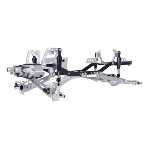 JYYTERD RC Auto Upgrade-Teile Kompatibel Mit Axial Für SCX10 I II III Für TRX4 1/10 RC Crawler Für Desert Truck Für Capra Aluminium Twin I-Beam 2WD Für Chassis Kit(Silver) von JYYTERD