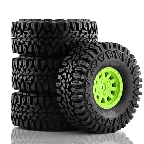 JYYTERD RC Auto Upgrade-Teile Kompatibel Mit Axial Für SCX10 II 90046 Für TRX4 D90 1/10 RC Auto Upgrade-Teile Für Rock Crawler 4PCS 110mm Räder Reifen(Green) von JYYTERD