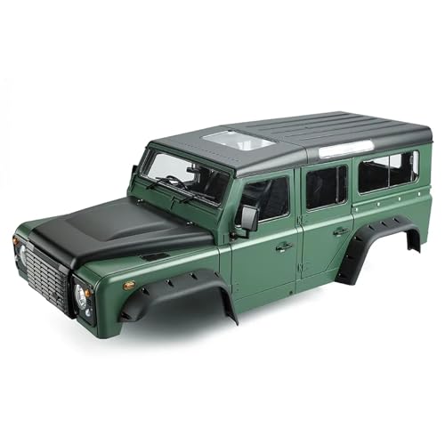 JYYTERD RC Auto Upgrade-Teile Kompatibel Mit Axial SCX10 90046 TRX4 Für Defender D110, Hartplastik, 313 Mm, 12,3 Zoll Radstand, Karosserie, 1/10 RC Crawler Car(Green) von JYYTERD