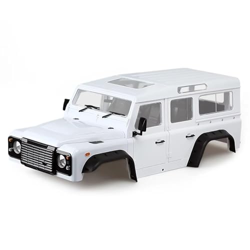 JYYTERD RC Auto Upgrade-Teile Kompatibel Mit Axial SCX10 90046 TRX4 Für Defender D110, Hartplastik, 313 Mm, 12,3 Zoll Radstand, Karosserie, 1/10 RC Crawler Car(White) von JYYTERD