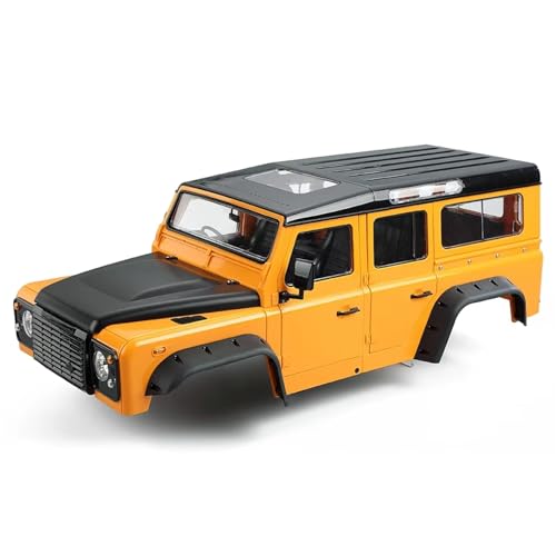 JYYTERD RC Auto Upgrade-Teile Kompatibel Mit Axial SCX10 90046 TRX4 Für Defender D110, Hartplastik, 313 Mm, 12,3 Zoll Radstand, Karosserie, 1/10 RC Crawler Car(Yellow) von JYYTERD