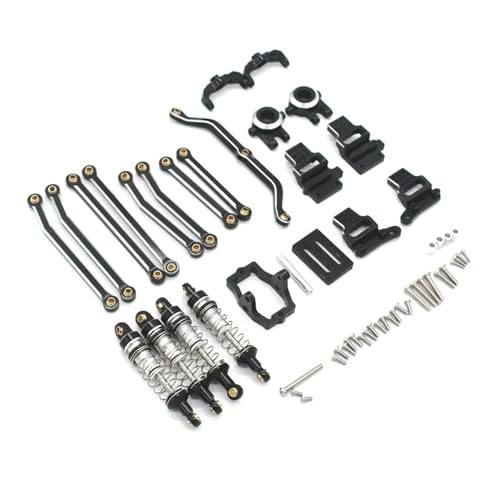 JYYTERD RC Auto Upgrade-Teile Kompatibel Mit Für JJRC C8801 C8809 AX-8560 1/18 Fernbedienung Auto Metall Upgrade Teile Vulnerable Set Zubehör(Black) von JYYTERD