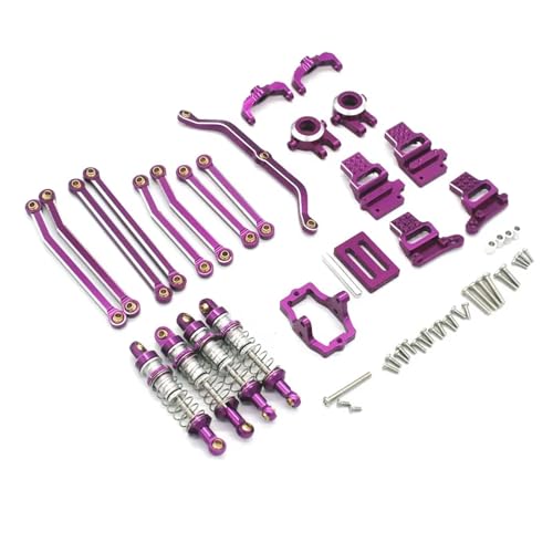 JYYTERD RC Auto Upgrade-Teile Kompatibel Mit Für JJRC C8801 C8809 AX-8560 1/18 Fernbedienung Auto Metall Upgrade Teile Vulnerable Set Zubehör(Purple) von JYYTERD