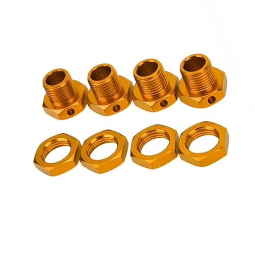 JYYTERD RC Auto Upgrade-Teile Kompatibel Mit HSP 1/8 RC Crawler Autoteilen 4PCS RC Rad Sechskanttreiber 17MM Aluminiumlegierung Rad Sechskantkupplung Upgrade Zubehör Teile Kit(Yellow) von JYYTERD