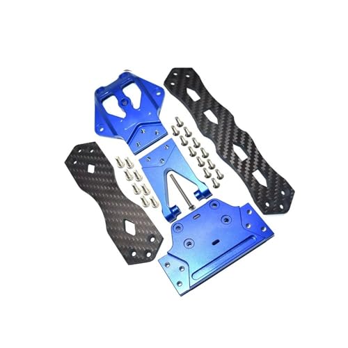 JYYTERD RC Auto Upgrade-Teile Kompatibel Mit LOSI Für Lasernut U4 1/10 RC Auto Upgrade Zubehör Metall Zweite Bodenplatte Stützplatte LOS231064(Blue) von JYYTERD