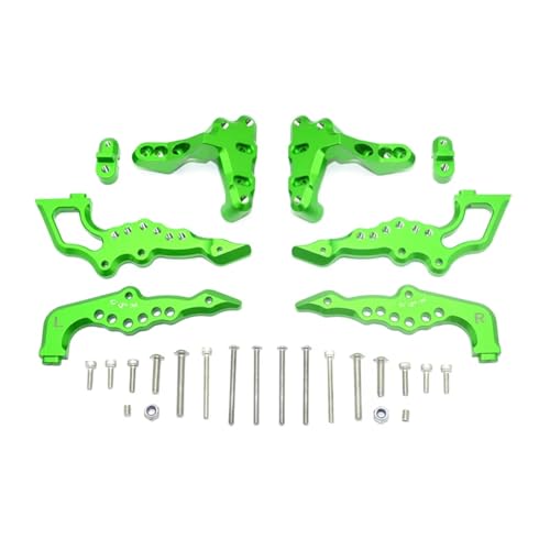 JYYTERD RC Auto Upgrade-Teile Kompatibel Mit Losi Für Baja Für Rey 2,0 1/6 RC Auto Upgrade Zubehör Metall Rear Shock Tower Stoßdämpfer Halterung Ersatzteile(Green) von JYYTERD