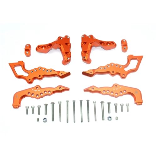 JYYTERD RC Auto Upgrade-Teile Kompatibel Mit Losi Für Baja Für Rey 2,0 1/6 RC Auto Upgrade Zubehör Metall Rear Shock Tower Stoßdämpfer Halterung Ersatzteile(Orange) von JYYTERD