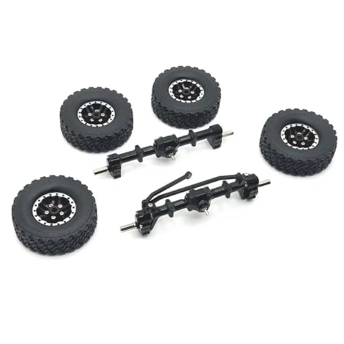 JYYTERD RC Auto Upgrade-Teile Kompatibel Mit MN78 Für MN82 MN99S MN98 Metall-Vorder- Und Hinterportalachse Beadlock-Radreifensatz 1/12 RC-Auto-Upgrade-Teilezubehör(Black) von JYYTERD