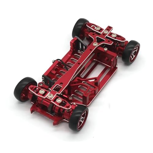 JYYTERD RC Auto Upgrade-Teile Kompatibel Mit Mini-q Q8 1/28 Fernbedienung Auto Rahmen Metall Upgrade Zubehör Drift Für Racing DIY Montage Rahmen(Red) von JYYTERD