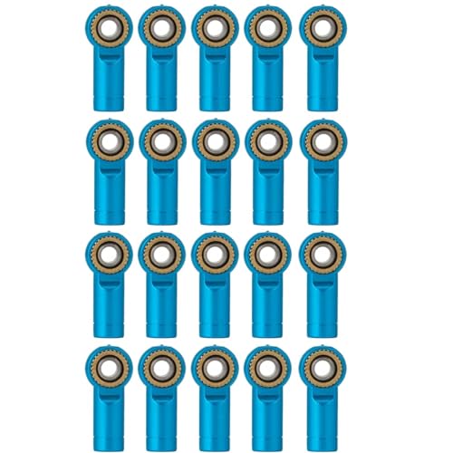 JYYTERD RC Auto Upgrade-Teile Kompatibel Mit RC Crawler Auto Boot Flugzeug Teile Zubehör 20Pcs M3 Metall Ball End Link Spurstangenkopf Kugelgelenk(Blue) von JYYTERD