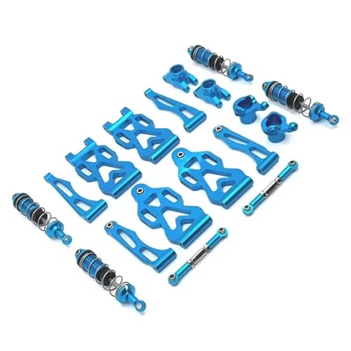 JYYTERD RC Auto Upgrade-Teile Kompatibel Mit SCY 16101 16102 16106 16201 Für Für JJRC Q130A Q130B Q141 Q117 1/16 RC Auto Upgrade Teile Kit Vorne Hinten Arm Stoßdämpfer(Blue) von JYYTERD