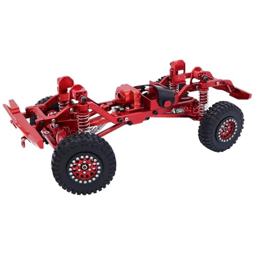 JYYTERD RC Auto Upgrade-Teile Kompatibel Mit TRX4M Für Bronco Für Defender Upgrade-Teile, Metallrahmen Für Chassis-Kit Mit Getriebe, 1/18 RC Crawler Car(Red) von JYYTERD