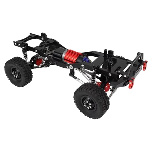 JYYTERD RC Auto Upgrade-Teile Kompatibel Mit WPL C14 C24 1/16 RC Auto, Metallrahmen Für Chassis, Achse, Getriebe, Zugstange, Set, Teile, Zubehör, Komplettes Upgrade(Black) von JYYTERD