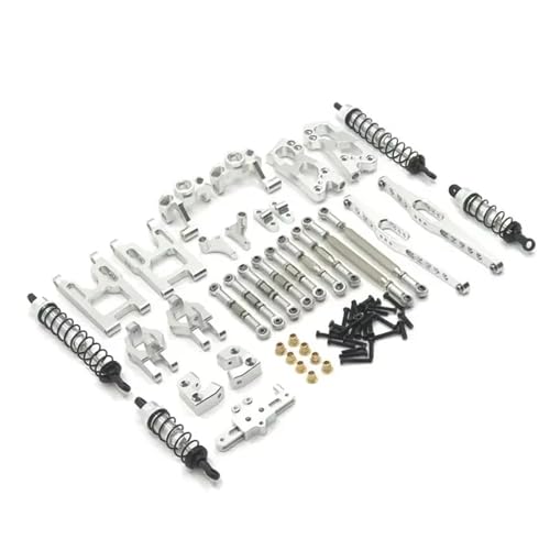 JYYTERD RC Auto Upgrade-Teile Kompatibel Mit Wltoys 12427 12428 12423 FY-03 1/12 RC Auto Metall Verbesserte Ersatzteile Lenkschale Für Schwingarmkörper Stangenstoßdämpfer(Silver) von JYYTERD