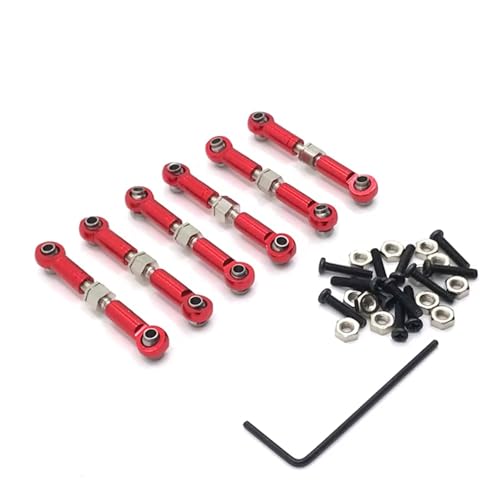 JYYTERD RC Auto Upgrade-Teile Kompatibel Mit Wltoys 184011 A949 A959 A969 A979 K929 1/18 RC Auto Upgrade Teile Metallgestänge Zugstange Vorne Hinten Servo Link Spurstange(Red) von JYYTERD