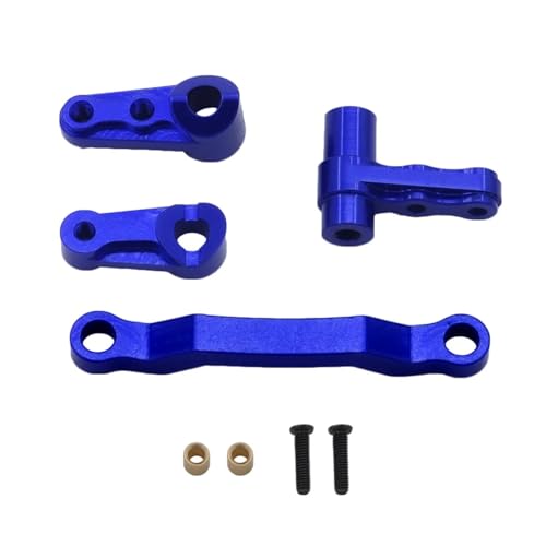 JYYTERD RC Auto Zubehör Für Buggy Für Remo Für Hobby Für Smax 1631 1635 1651 1655 1/16 RC Auto Metall Upgrade Teile Für Schaukel Arm Achse Montieren C Basis Lenkung Gruppe Tasse(Blue,Steering Set) von JYYTERD