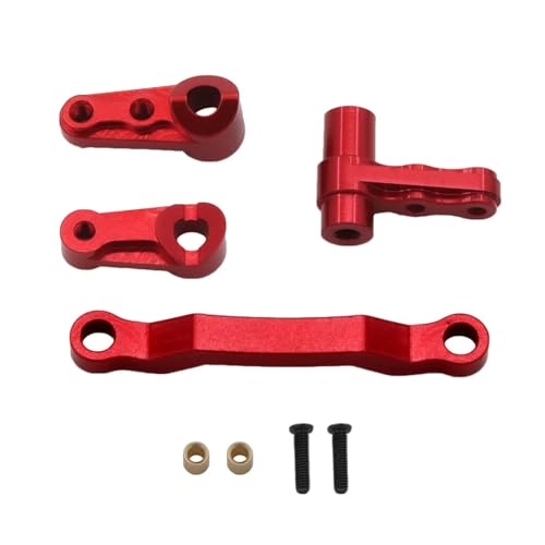 JYYTERD RC Auto Zubehör Für Buggy Für Remo Für Hobby Für Smax 1631 1635 1651 1655 1/16 RC Auto Metall Upgrade Teile Für Schaukel Arm Achse Montieren C Basis Lenkung Gruppe Tasse(Red,Steering Set) von JYYTERD