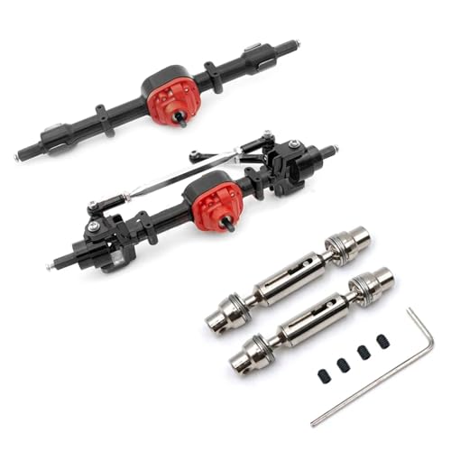 JYYTERD RC Auto Zubehör Für MN D90 D91 D96 99S FJ45 1/12 RC Auto Metallgetriebe Vorne Und Hinten Brückenachsensatz Mit Antriebswelle RC Auto Upgrade Teile Zubehör(Black A) von JYYTERD