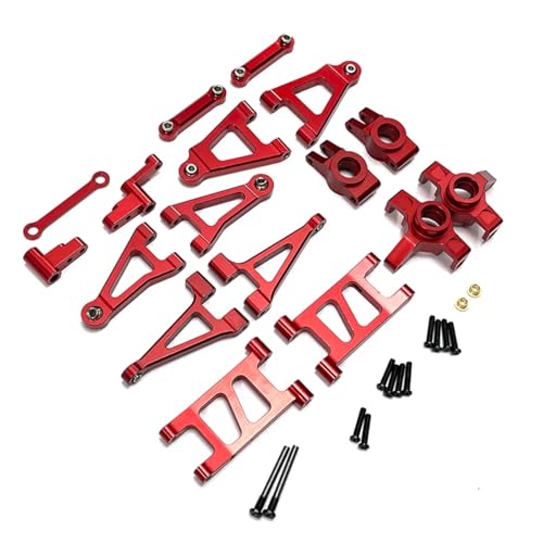 JYYTERD RC Auto Zubehör Für Mjx Für Hyper Go 1/14 14301 14302 RC Auto Upgrade Teile Fernbedienung Auto Metall Upgrade Für Schaukel Arm Lenkung Tasse Ersatzteile(Red) von JYYTERD