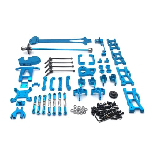 JYYTERD RC Auto Zubehör Für WLtoys Für 1/12 124018 124019 Metall Modifikation Für Schaukel Arm Antriebswelle Lenkung Tasse 21 Pack RC Auto Upgrade Teile Zubehör(Blue) von JYYTERD