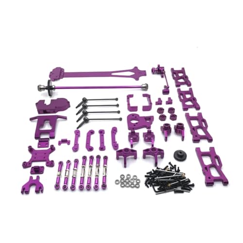 JYYTERD RC Auto Zubehör Für WLtoys Für 1/12 124018 124019 Metall Modifikation Für Schaukel Arm Antriebswelle Lenkung Tasse 21 Pack RC Auto Upgrade Teile Zubehör(Purple) von JYYTERD