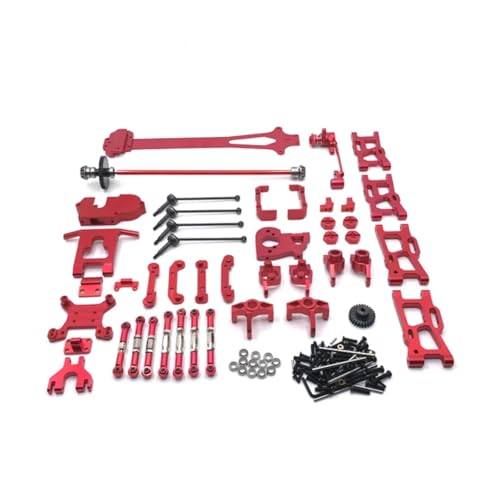 JYYTERD RC Auto Zubehör Für WLtoys Für 1/12 124018 124019 Metall Modifikation Für Schaukel Arm Antriebswelle Lenkung Tasse 21 Pack RC Auto Upgrade Teile Zubehör(Red) von JYYTERD