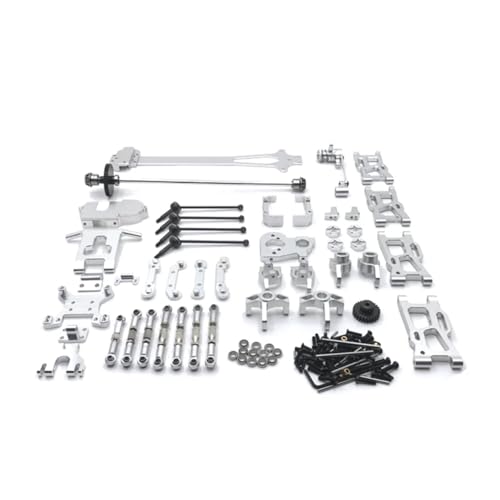 JYYTERD RC Auto Zubehör Für WLtoys Für 1/12 124018 124019 Metall Modifikation Für Schaukel Arm Antriebswelle Lenkung Tasse 21 Pack RC Auto Upgrade Teile Zubehör(Silver) von JYYTERD