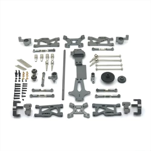 JYYTERD RC Auto Zubehör Für WLtoys Für 1/14 144001 144010 144002 Metall Upgrade Für Schaukel Arm Antriebswelle Lenkung Tasse 17 Stück Set RC Auto Teile Zubehör(Grey) von JYYTERD