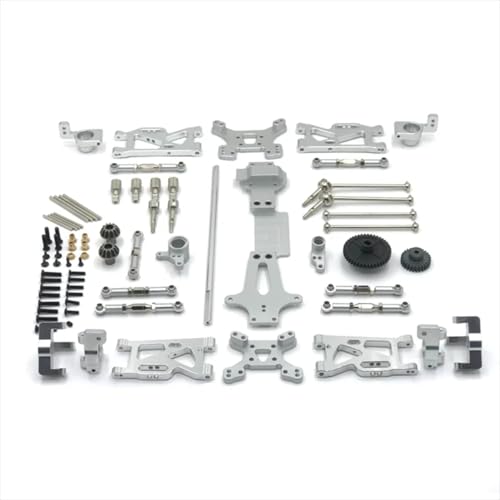 JYYTERD RC Auto Zubehör Für WLtoys Für 1/14 144001 144010 144002 Metall Upgrade Für Schaukel Arm Antriebswelle Lenkung Tasse 17 Stück Set RC Auto Teile Zubehör(Silver) von JYYTERD