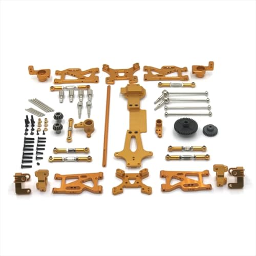 JYYTERD RC Auto Zubehör Für WLtoys Für 1/14 144001 144010 144002 Metall Upgrade Für Schaukel Arm Antriebswelle Lenkung Tasse 17 Stück Set RC Auto Teile Zubehör(Yellow) von JYYTERD